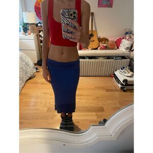 Vintage French Blue Midi Skirt